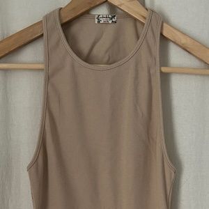 Free People Ribbed Body Suit - Tan